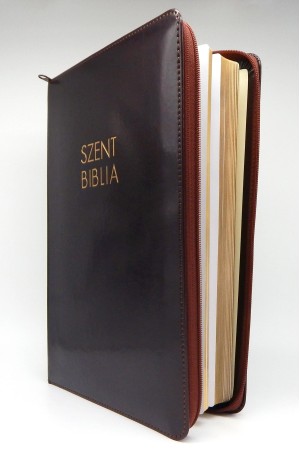 Biblia - Nagy - Sötétbarna - Cipzáros