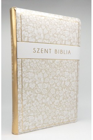 Biblia - Nagy - Növénymintás - Cipzáros