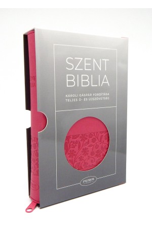 Biblia - Mini - Málnavirágos - Cipzárral