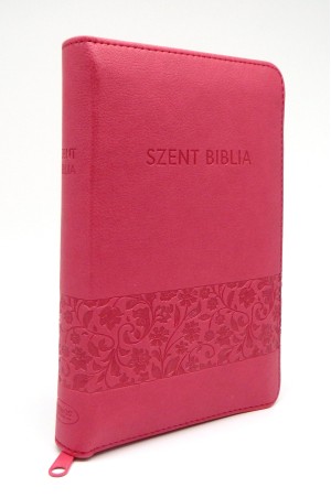 Biblia - Mini - Málnavirágos - Cipzárral