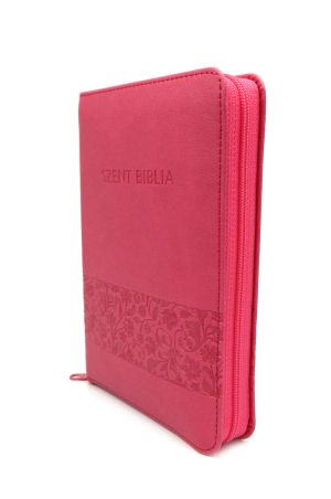 Biblia - Mini - Málnavirágos - Cipzárral