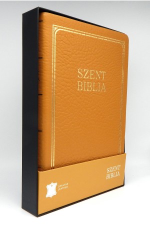 Nagy Biblia Exclusive - Mustár - Regiszterrel (marhabőr + díszdoboz)